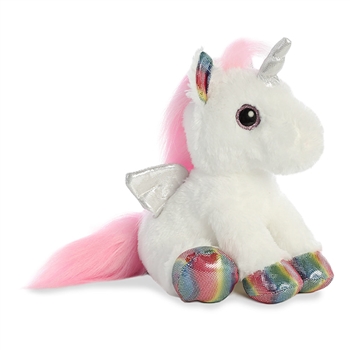 Astra the Stuffed White Unicorn with Rainbow Hooves by Aurora