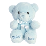 10 Inch Plush Blue Baby Boy Teddy Bear By Ebba