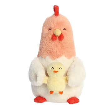 Cluck the Plush Chicken with Plush Cheepy Chick by Ebba