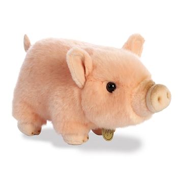 Realistic Stuffed Pink Potbellied Pig 10 Inch Miyoni Plush by Aurora