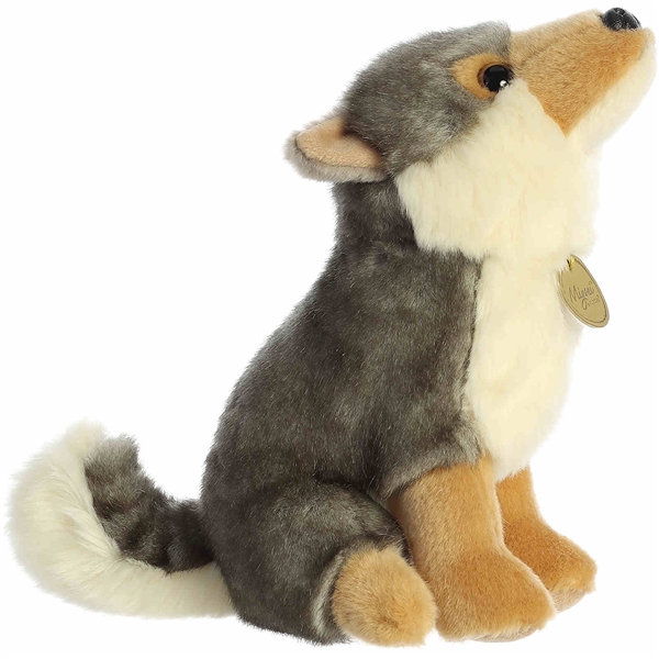 Realistic Sitting Stuffed Wolf Miyoni Plush | Aurora | Stuffed Safari
