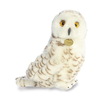 Realistic Stuffed Snowy Owl 15 Inch Miyoni Plush by Aurora