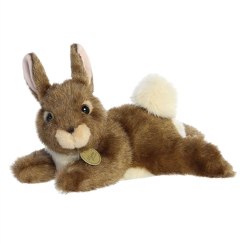 Realistic Miyoni Resting Eastern Cottontail Bunny Stuffed Animal by Aurora