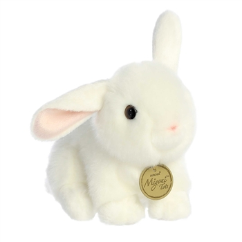 Realistic Stuffed White Rabbit Playful Ears Miyoni Plush by Aurora