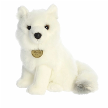 Realistic Stuffed Arctic Fox 10 Inch Miyoni Plush by Aurora