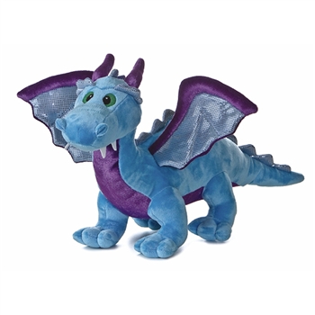 Stuffed Roaring Blue Dragon 14 Inch Plush Animal with Sound by Aurora