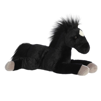 Blackjack The Stuffed 12 Inch Plush Laying Black Horse By Aurora