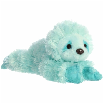 Little Minty the Stuffed Sky Blue Sloth Mini Flopsie by Aurora