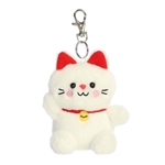 Palm Pals Clip-On 4 Inch Plush Kota Lucky Cat Bag Charm by Aurora