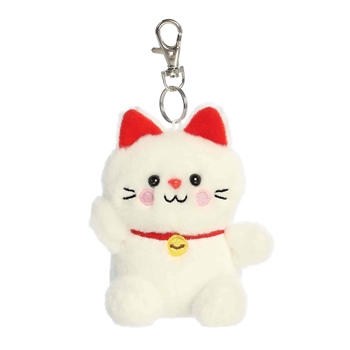 Palm Pals Clip-On 4 Inch Plush Kota Lucky Cat Bag Charm by Aurora