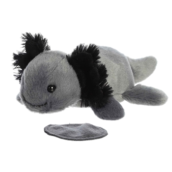 Ebon the Stuffed Black Axolotl Magnetic Shoulderkins Plush by Aurora