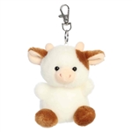 Palm Pals Clip-On 4 Inch Plush Caroline Brown Cow Bag Charm by Aurora
