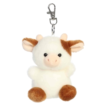 Palm Pals Clip-On 4 Inch Plush Caroline Brown Cow Bag Charm by Aurora