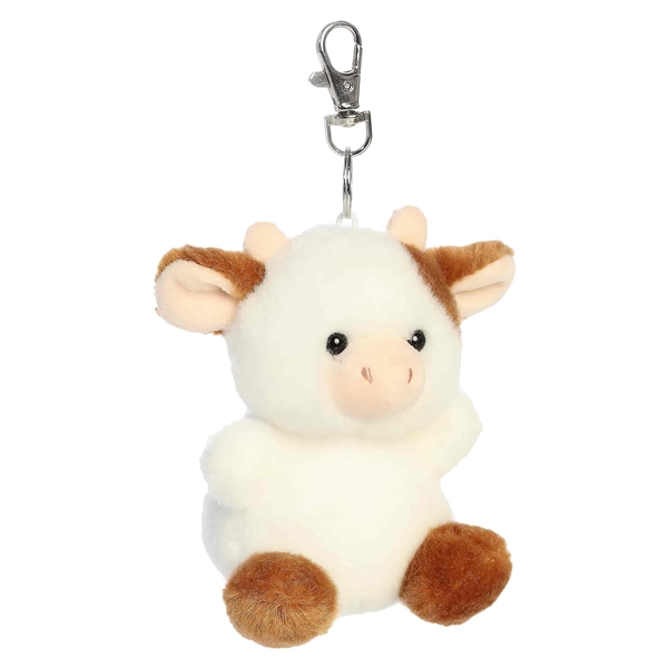 Palm Pals Clip-On 4 Inch Plush Caroline Brown Cow Bag Charm
