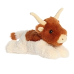 Little Buck the Stuffed Longhorn Cow Mini Flopsie by Aurora