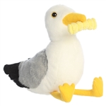 Little Squawks the Stuffed Seagull with Fry Mini Flopsie by Aurora