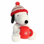 Peanuts Winter Hat Snoopy with Mug Stuffed Animal by Aurora