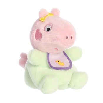 Baby Evie with Bib Peppa Pig Plush Palm Pals Stuffed Animal by Aurora