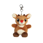 Palm Pals Clip-On 4 Inch Plush Rudolph the Red-Nosed Reindeer Bag Charm by Aurora