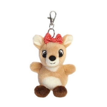 Palm Pals Clip-On 4 Inch Plush Clarice Reindeer by Aurora