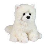 Opo the 9 Inch Stuffed White Pomeranian Dog by Douglas
