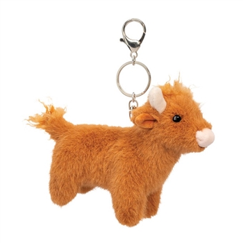 Clip-On Stuffed Highland Cow Bag Charm by Douglas