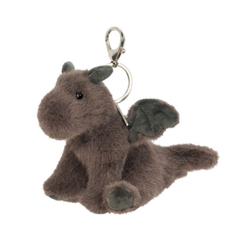 Clip-On Stuffed Gray Dragon Bag Charm by Douglas