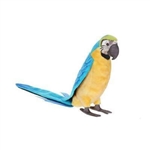Handcrafted 29 Inch Lifelike Blue and Gold Macaw Stuffed Animal by Hansa