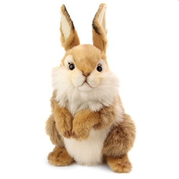 Handcrafted 12 Inch Lifelike Baby Brown Bunny Stuffed Animal by Hansa