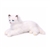 Handcrafted 12 Inch Lifelike Laying White Cat Stuffed Animal by Hansa
