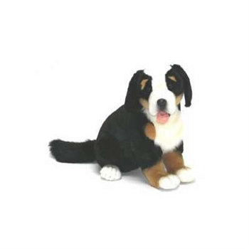 Handcrafted 14 Inch Lifelike Bernese Mountain Dog Pup Stuffed Animal by Hansa