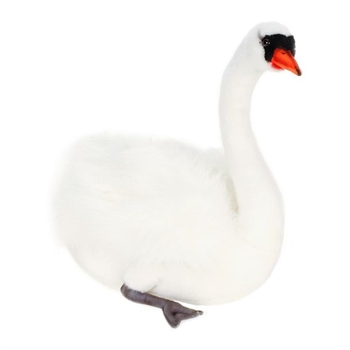 Lifelike White Swan Stuffed Animal by Hansa
