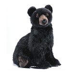 Handcrafted 16 Inch Lifelike Black Bear Cub Stuffed Animal by Hansa