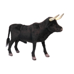 Lifelike Black Bull Stuffed Animal by Hansa