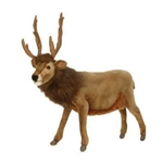 Handcrafted 20 Inch Lifelike Brown Reindeer Stuffed Animal by Hansa