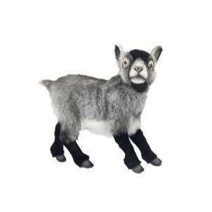 Handcrafted 13 Inch Lifelike Gray Goat Stuffed Animal by Hansa