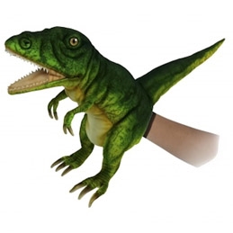 Handcrafted 19 Inch Lifelike Green T-Rex Puppet by Hansa