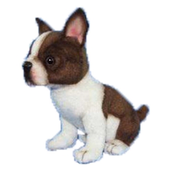 Handcrafted 6 Inch Lifelike Teacup Boston Terrier Stuffed Animal Dog by Hansa