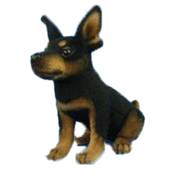 Handcrafted 6 Inch Lifelike Teacup Pinscher Stuffed Animal Dog by Hansa
