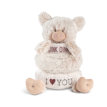 Stackable Rings Plush Pig Baby Toy by Demdaco
