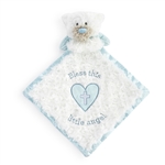 Guardian Angel Baby Safe Plush Blue Bear Blankie by Demdaco
