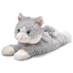 Microwavable Weighted and Scented Laying Gray Cat Stuffed Animal by Warmies