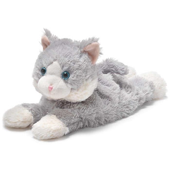 Microwavable Weighted and Scented Laying Gray Cat Stuffed Animal by Warmies