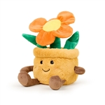 Microwavable Weighted and Scented Orange Flower Pot Stuffed Animal by Warmies