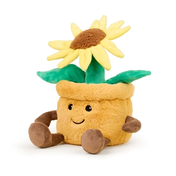 Microwavable Weighted and Scented Yellow Flower Pot Stuffed Animal by Warmies