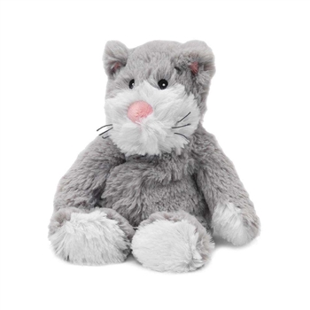 Junior Microwavable Weighted and Scented Gray Cat Stuffed Animal by Warmies
