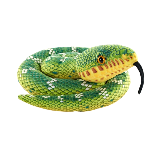 Coiled Eco-Friendly Stuffed Emerald Tree Boa Snake | Wild Republic