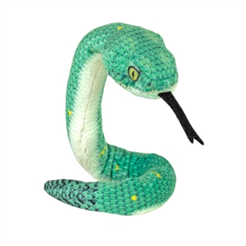Coilkins Posable Stuffed Green Bush Viper Snake by Wild Republic