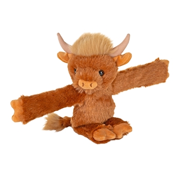 Huggers Highland Cow Stuffed Animal Slap Bracelet by Wild Republic