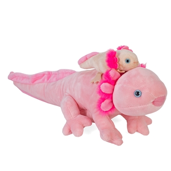 Mom and Baby Axolotl Stuffed Animals by Wild Republic